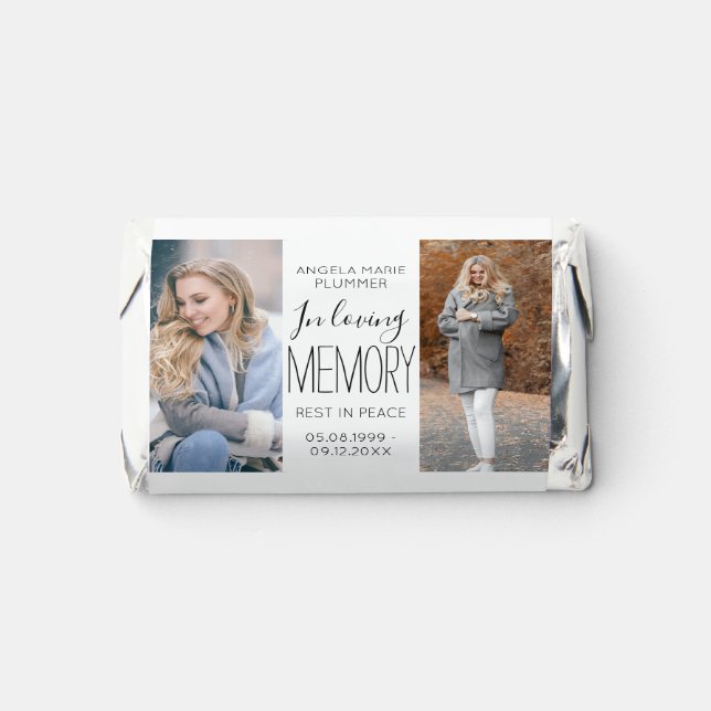 Modern 2 Photo In Loving Memory Favors (Front)