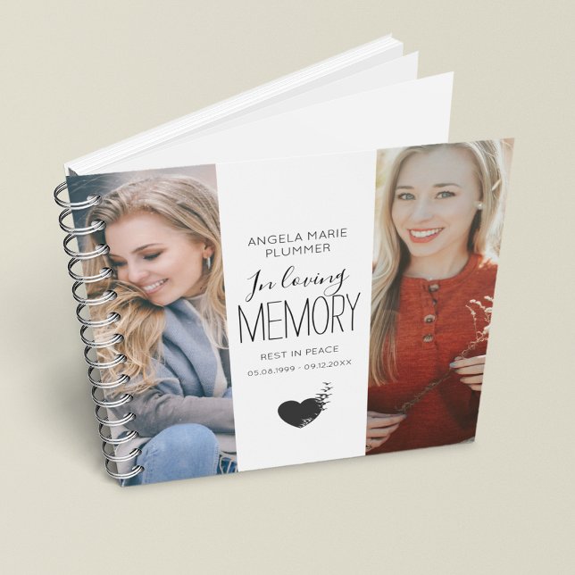 Modern 2 Photo In Loving Memory Guest Notebook (Creator Uploaded)