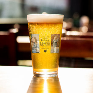 Modern 2 Photo In Loving Memory Tribute Glass