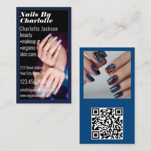 Modern 2 Photo Typography Nail Artist Business Card
