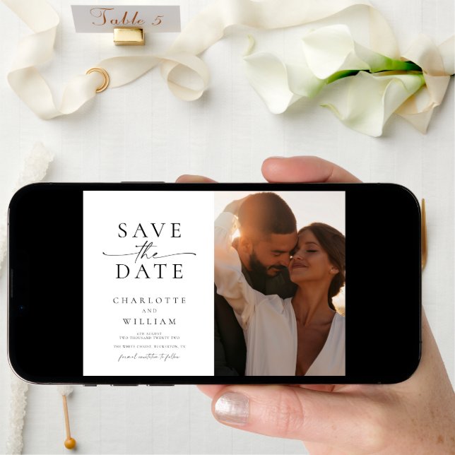 Modern 2 Photo Wedding Save The Date (Front Digital)