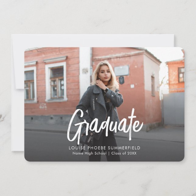 Modern 2 Photos Graduation 2026 Announcement (Front)