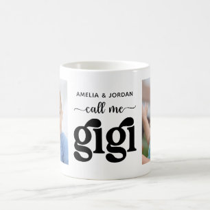 Modern 2 Photos Names Call Me Gigi Coffee Mug