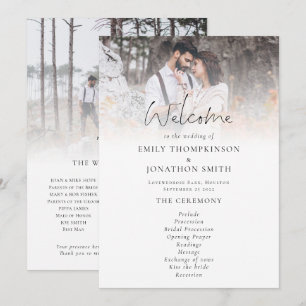 Modern 2 Photos Overlay Script Wedding Program