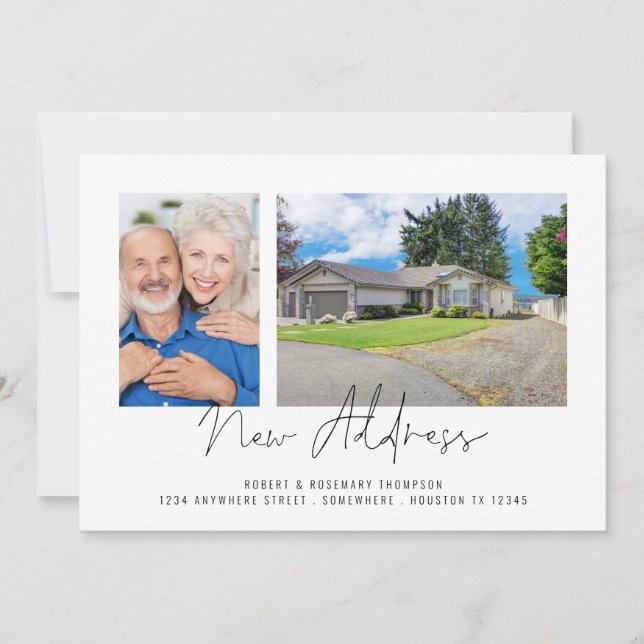 Modern 2 Photos Script New Address Announcement (Front)