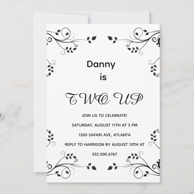 Modern 2nd Birthday Photo Holiday Card (Front)