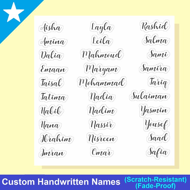 Modern 30 First Names | Elegant Calligraphy  Sticker (Personalized name Stickers
)