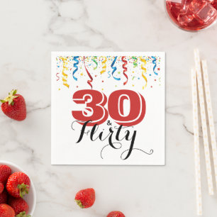 Modern 30th Birthday 30 & FLIRTY Fun Napkins