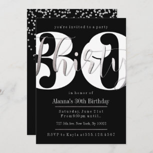 Modern 30th Birthday Invitations