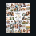 Modern 30th birthday multi photo script gift fleec fleece blanket<br><div class="desc">Modern minimal multi photo script 30th birthday fleece blanket gift. Ideal gift available for mums,  dads,  grand,  grandad of any family member. Stunning elegant script text. Black,  white and gold design.</div>