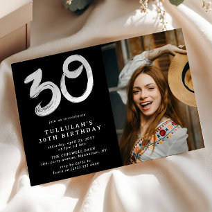 Modern 30th Birthday Party Photo Invitation
