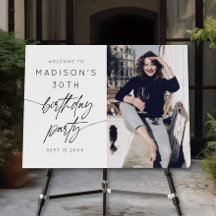 Modern 30th Birthday Party Script Photo Welcome