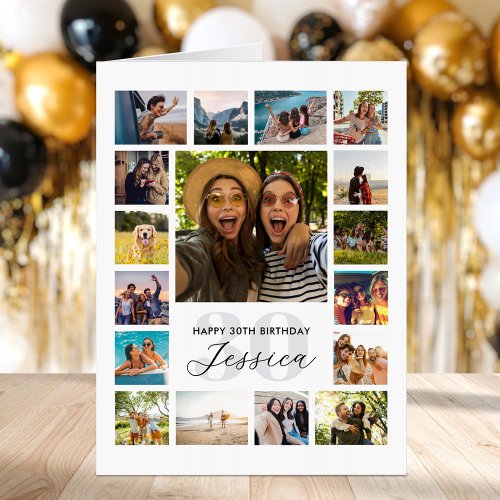 Modern 30th Birthday Photo Collage