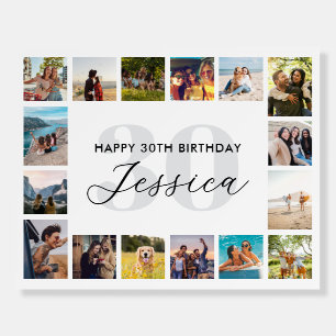 Modern 30th Birthday Photo Collage Foam Board