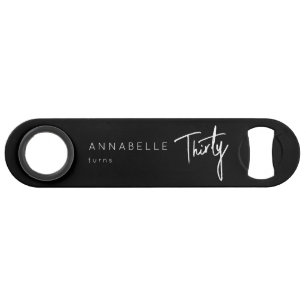 Modern 30th Thirty Thirtieth birthday party Bar Key