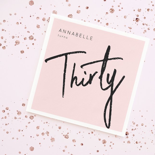Modern 30th Thirty Thirtieth birthday party Napkins (Creator Uploaded)