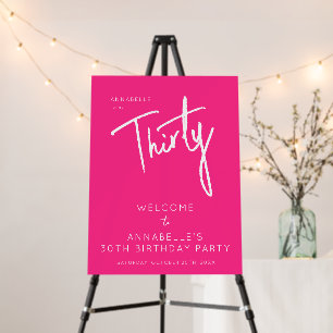 Modern 30th Thirty Thirtieth hot pink birthday Foam Board