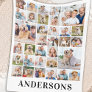 Modern 33 Photo Collage Personalized Pictures Fleece Blanket