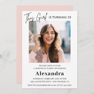 Modern 35th birthday invitations Photo Elegant