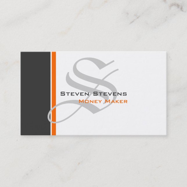 Modern 3 Color Monogram B Business Card (Front)