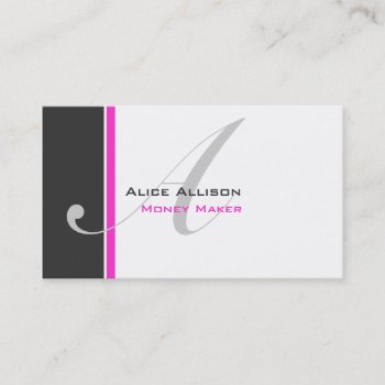 Modern 3 Color Monogram E Business Card by pixelholicBC at Zazzle