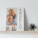 Modern 3 Photo Abuelo Plaque<br><div class="desc">A modern photo collage keepsake plaque,  perfect asa gift for Fathers day,  birthday,  christmas or any other occassion. The photo plaque features 3 photos,  a bold font in gray which reads 'ABUELO' and 'EST: 20XX.</div>