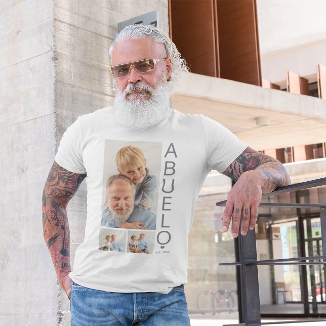 Modern 3 Photo Abuelo T-Shirt (Creator Uploaded)