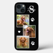 Modern 3 Photo Black Pet Dog Iphone 13 Case at Zazzle