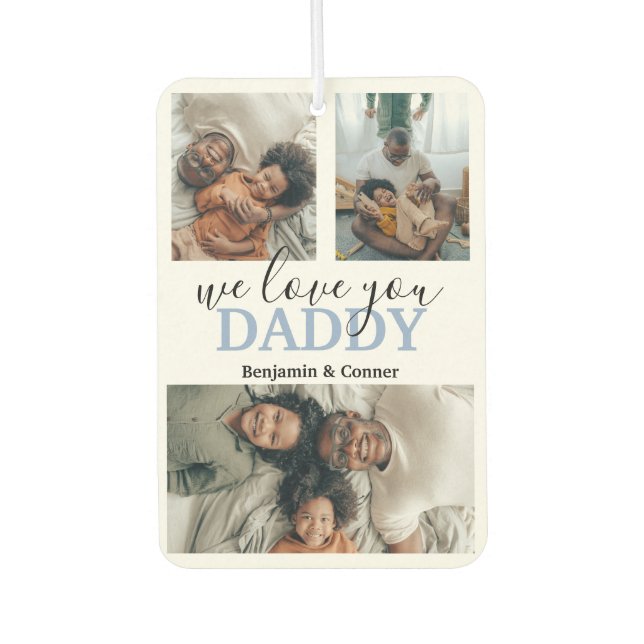 Modern 3 Photo Collage Air Freshener (Front)