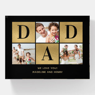 Modern 3 Photo Collage Dad Fathers Day Paperweight