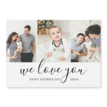 Modern 3 Photo Collage Father's Day Magnetic Card