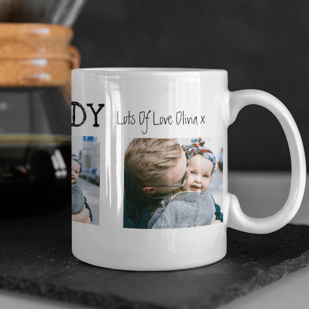 Discover Modern Custom Photo Collage First Fathers Day Coffee Mug
