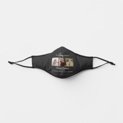 Modern 3 Photo Collage Funeral Premium Face Mask