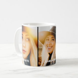 Modern 3 Photo Collage Graduation  Coffee Mug