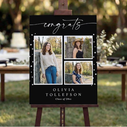 Modern 3 Photo Collage Graduation Party Welcome