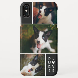 Modern 3 Photo Collage   Pure Love   Black iPhone XS Max Case
