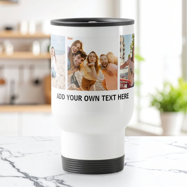 Modern 3 Photo Collage Travel Mug (Creator Uploaded)
