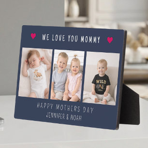  Modern 3 Photo Collage We Love You Mommy  Plaque
