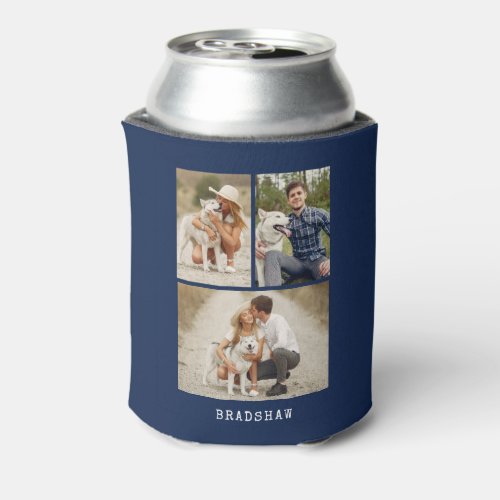 Modern 3 Photo Gallery Personalized Can Cooler