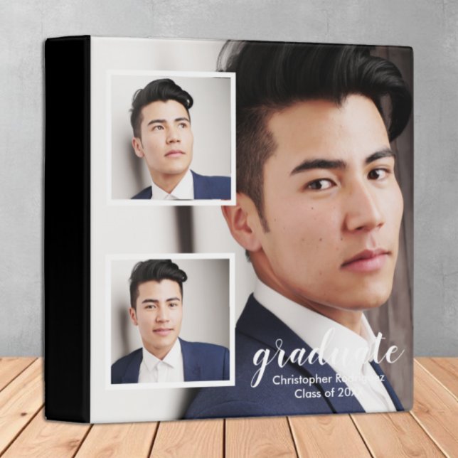 Modern 3 Photo Graduation Ring Binder (Creator Uploaded)