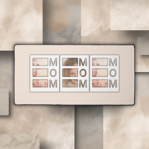 Modern 3 Photo Grid Mom Birthday Keepsake Desk Mat