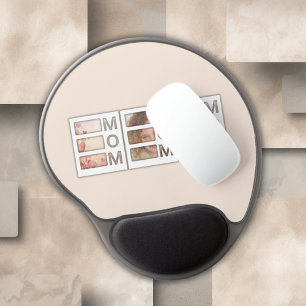 Modern 3 Photo Grid Mom Birthday Keepsake Gel Mouse Pad