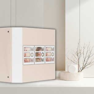 Modern 3 Photo Grid Mom Birthday Keepsake Ring Binder