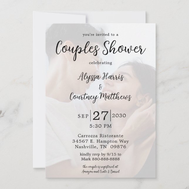 Modern 3 Photo LGBTQ Couples Shower Invitation (Front)