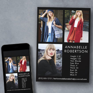 Modern 3 Photo Model Actor Comp Card