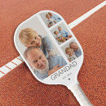 Modern 3 Photo Pickleball Paddle<br><div class="desc">A modern photo collage pickleball paddle,  perfect as a gift for Fathers day,  birthday,  christmas or any other occasion. The paddle features 3 photos,  a bold font in gray which reads 'GRANDAD' (can be changed to any relative) and 'EST: 20XX.</div>