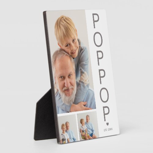 Modern 3 Photo Poppop Plaque
