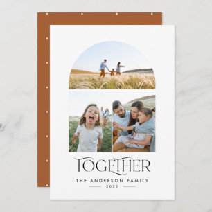 Modern 3 photo rust arch together typography