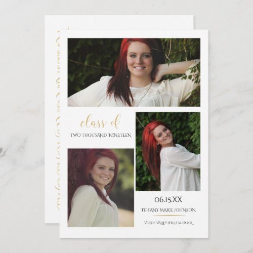 Modern 3 Photo Template Minimalist Graduation