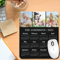 Modern 3 Photos 2025 Calendar Custom 12 Month Mouse Pad